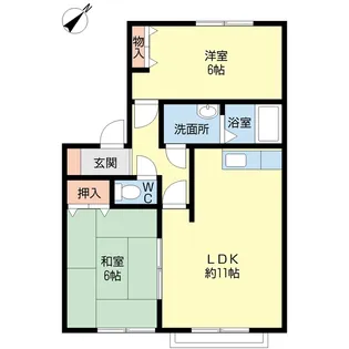 ライフタウン美郷F棟【2階】の間取り