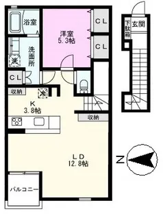 プリムローズA【2階】の間取り