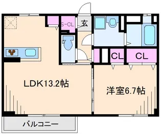 アイリーフラット【1階】の間取り