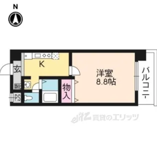 ハウスセゾン四条通【7階】の間取り