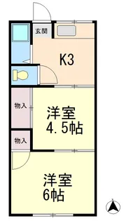 高取ハイツ【2階】の間取り
