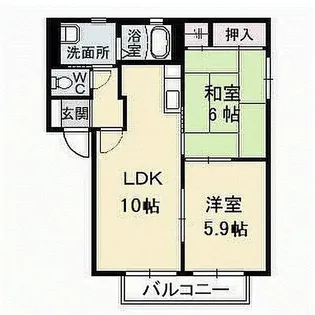 ディアス郡家B【1階】の間取り