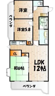 ライオンズマンション三萩野【11階】の間取り