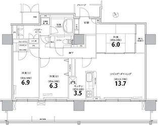 D’グラフォート・サウスマークタワー【10階】の間取り