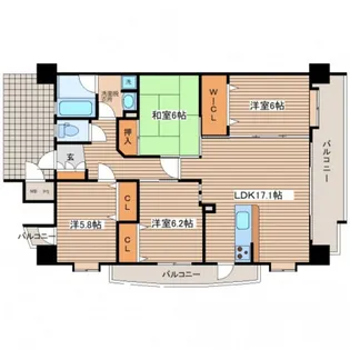 レジデンスソフィア【6階】の間取り