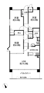 サンシティ田方【8階】の間取り