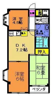 フォンティーヌ南田園【3階】の間取り