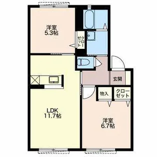 クレスト【1階】の間取り