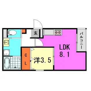 アレグリア立花【2階】の間取り