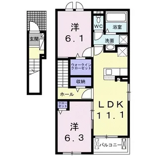 ヴィア ラッテァ【2階】の間取り