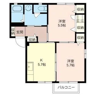 グランメールコートA【1階】の間取り