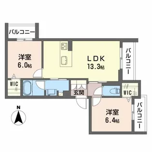 リオリエントみやまち【2階】の間取り