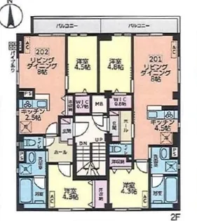 白金K-FLAT II 白金ケーフラットII【2階】の間取り