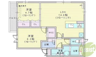 カーサフジ【3階】の間取り