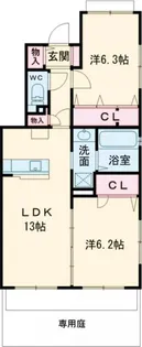 ラフィーネ(ラベンダー)【1階】の間取り