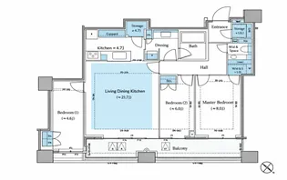 パークタワー勝どきサウス【56階】の間取り