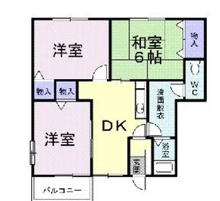 ハイブリッジA【1階】の間取り