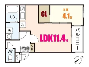 PLAIN3437【3階】の間取り
