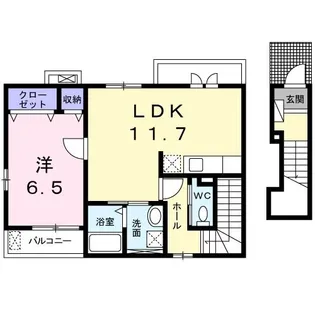 カーサアーリエスA【2階】の間取り