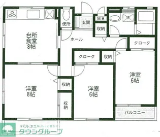 もえぎ野ハイツ【2階】の間取り