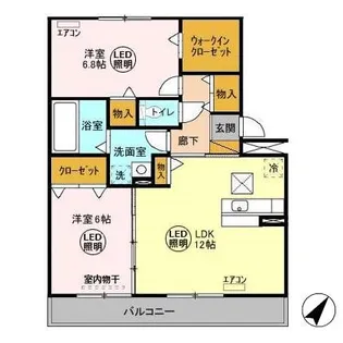 ツインハーモニー B【1階】の間取り