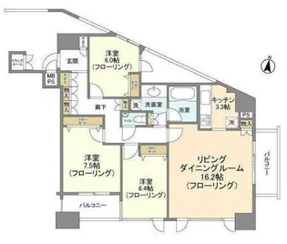 HF白金高輪レジデンス【12階】の間取り
