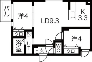 ブランシャール月寒WEST【3階】の間取り