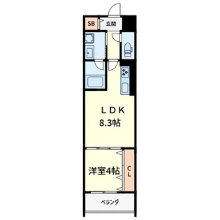 シェルズ高槻【2階】の間取り