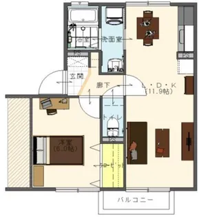 セジュール藍 B棟【1階】の間取り