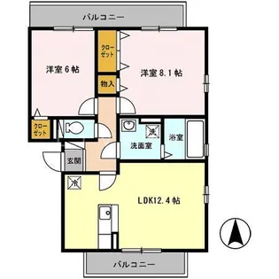 グランドアトリオ神戸西C棟【3階】の間取り