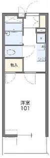 レオパレスオレンジの木【1階】の間取り