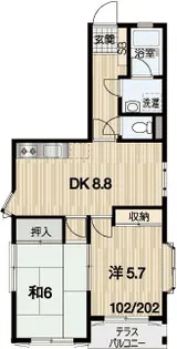 コーポミヤ【1階】の間取り
