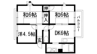 エクセレート山本南【2階】の間取り