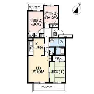URアーバンみらい東大宮東一番街【2階】の間取り