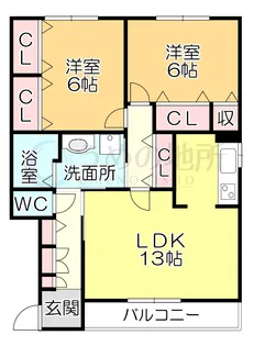 サニーホームズ宮ノ陣B【1階】の間取り
