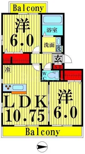 ベルウィル・メゾン【1階】の間取り