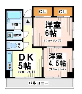 京西マンションビル 弊社管理物件【5階】の間取り