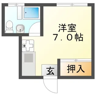ソレイユ関大前【4階】の間取り