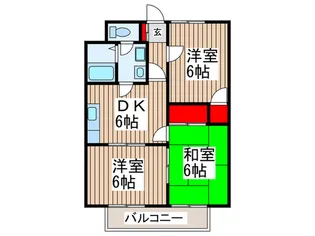 グランドマンションカシニョール【3階】の間取り