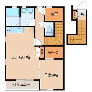 グランジュール若林【2階】の間取り