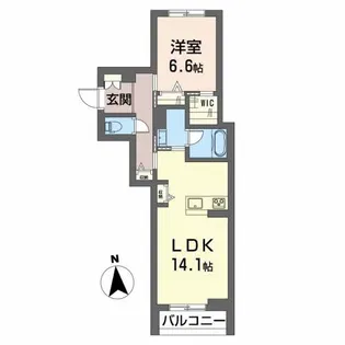 ソッリーソ蒲町【2階】の間取り