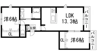 ウイング・エス【1階】の間取り
