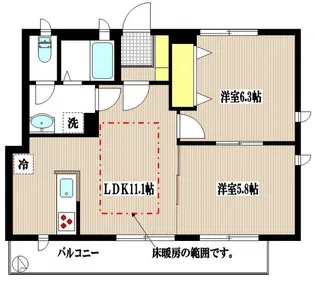 ヴィラソーレ【3階】の間取り