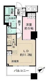 1LDKの間取り画像