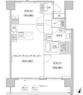パークハビオ渋谷本町レジデンス【5階】の間取り