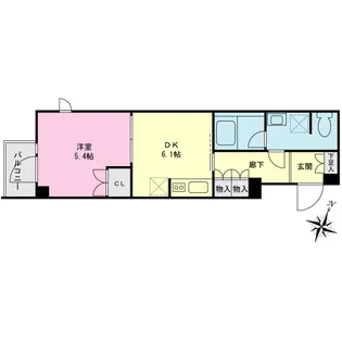 プライムネクサス梅屋敷【1階】の間取り