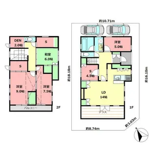 神奈川県鎌倉市七里ガ浜東3【一戸建】の間取り