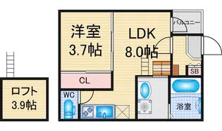 ハーモニーテラス亀島【2階】の間取り