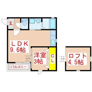フェリスジャルディーノ【2階】の間取り