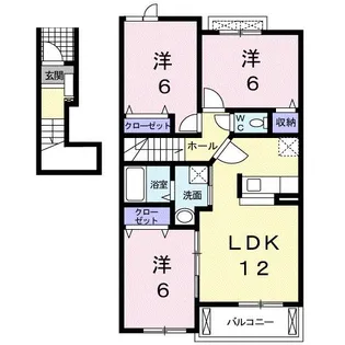 クリスタル D【2階】の間取り